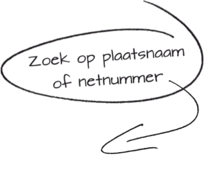 Zoek op plaatsnaam of netnummer